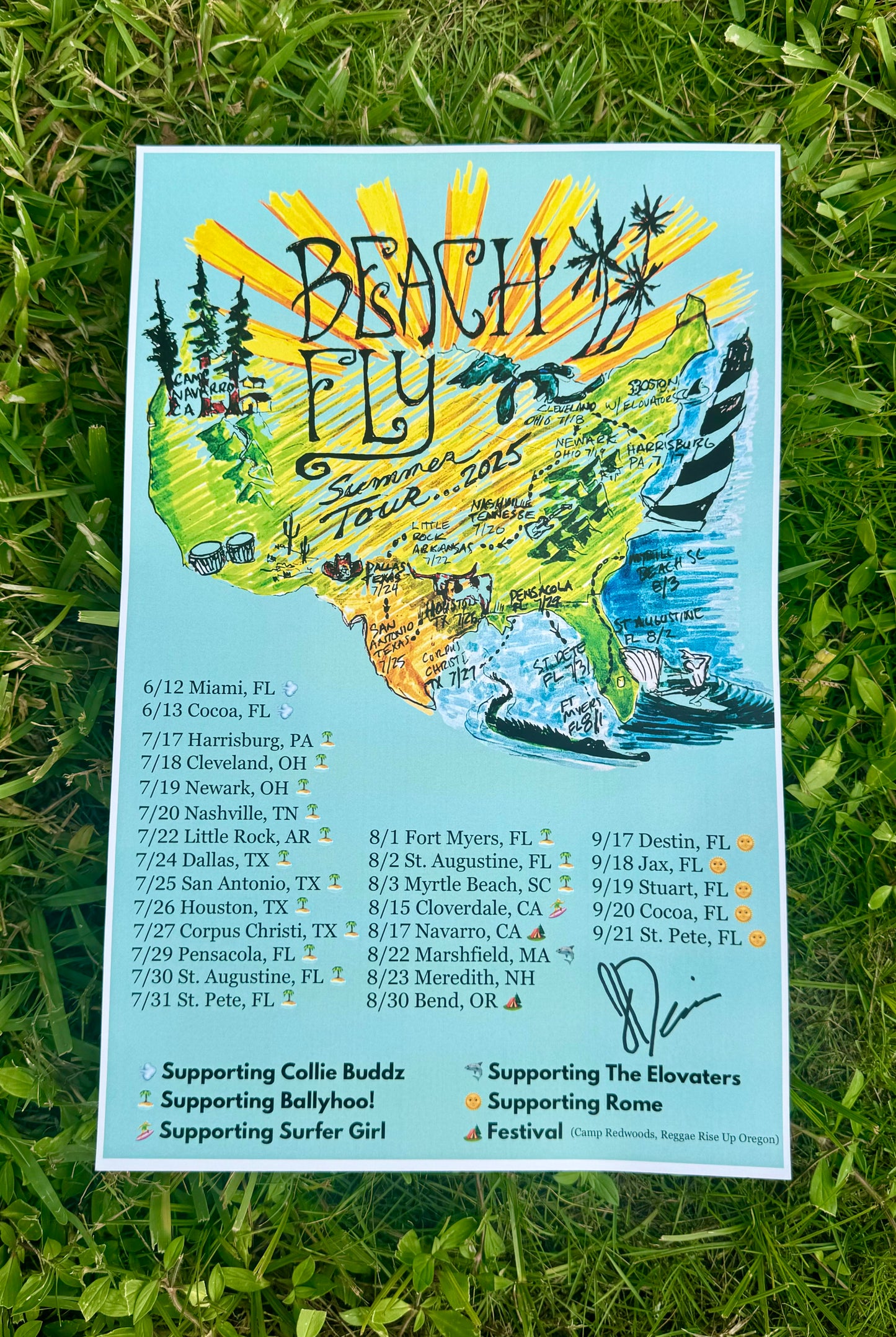 Limited Edition Beach Fly "2025 Summer Tour" Poster - Signed