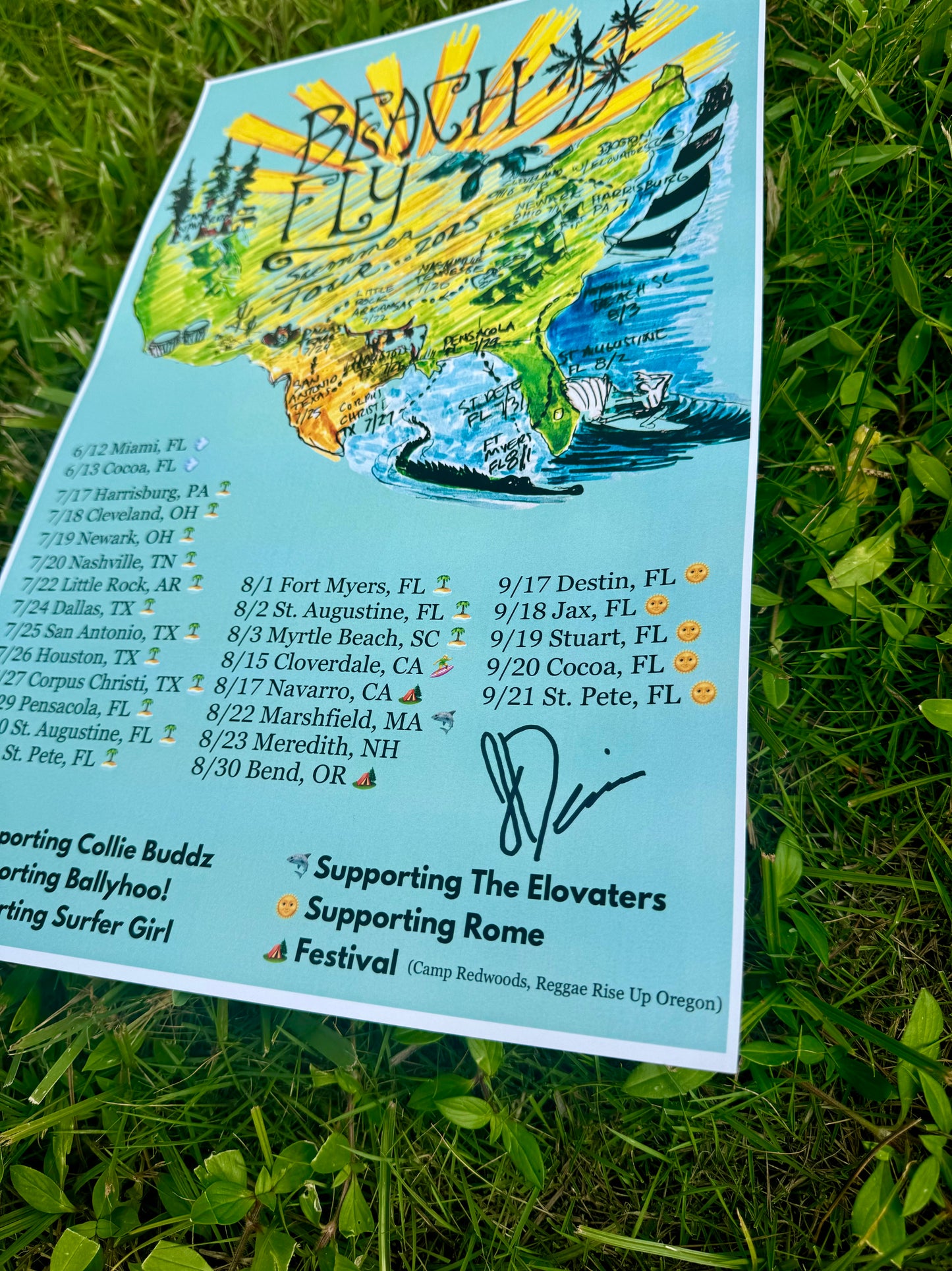 Limited Edition Beach Fly "2025 Summer Tour" Poster - Signed