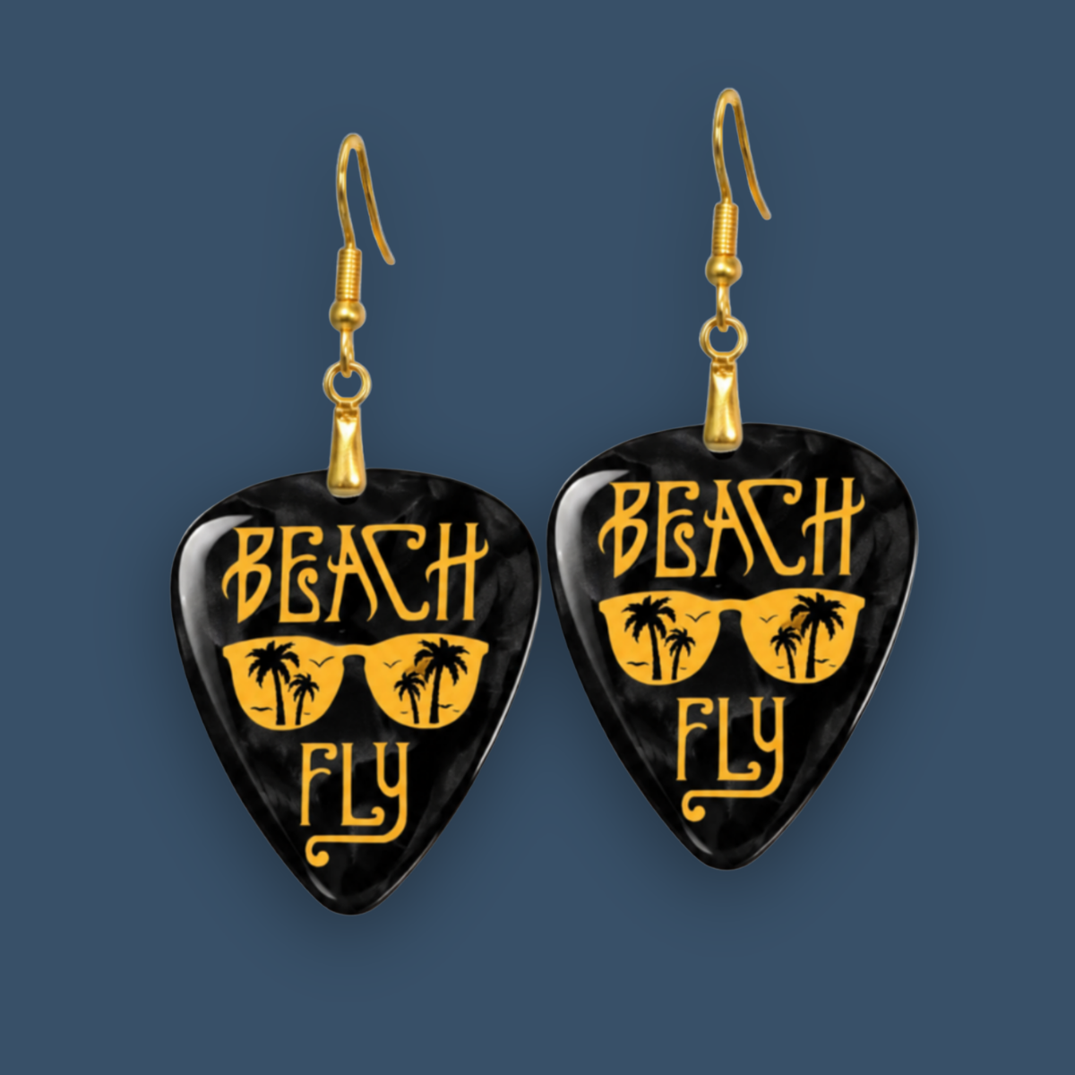 Glasses on Guitar Pick - Earrings