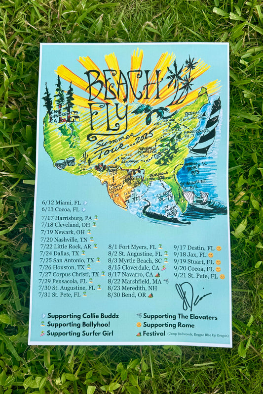 Limited Edition Beach Fly "2025 Summer Tour" Poster - Signed