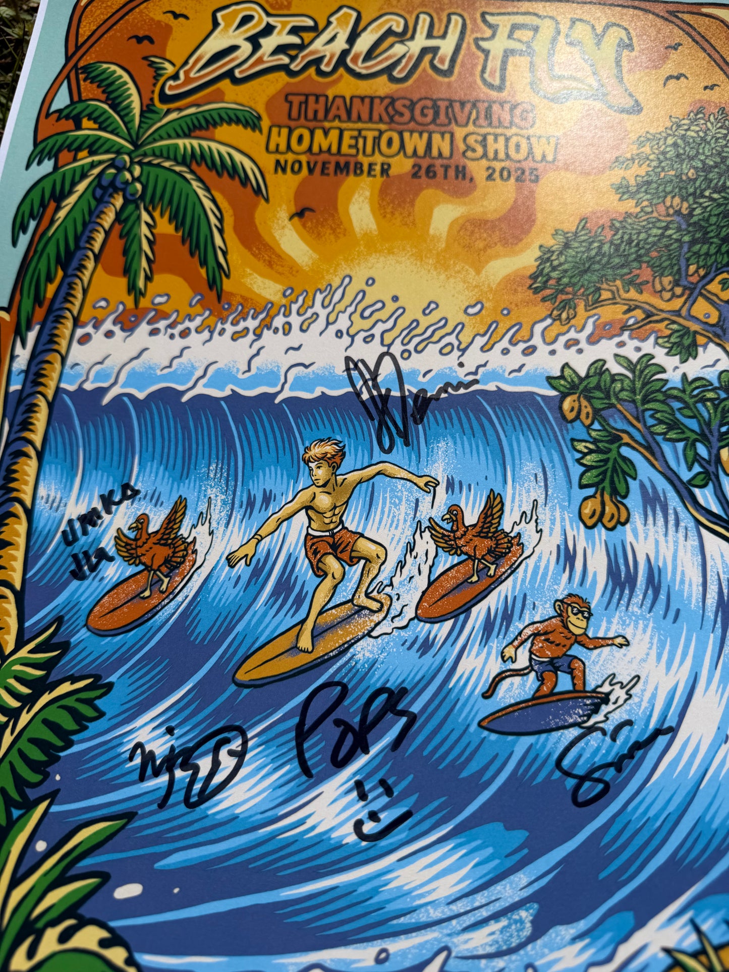 Limited Edition Beach Fly "First Headline Show" Poster - Signed by whole band