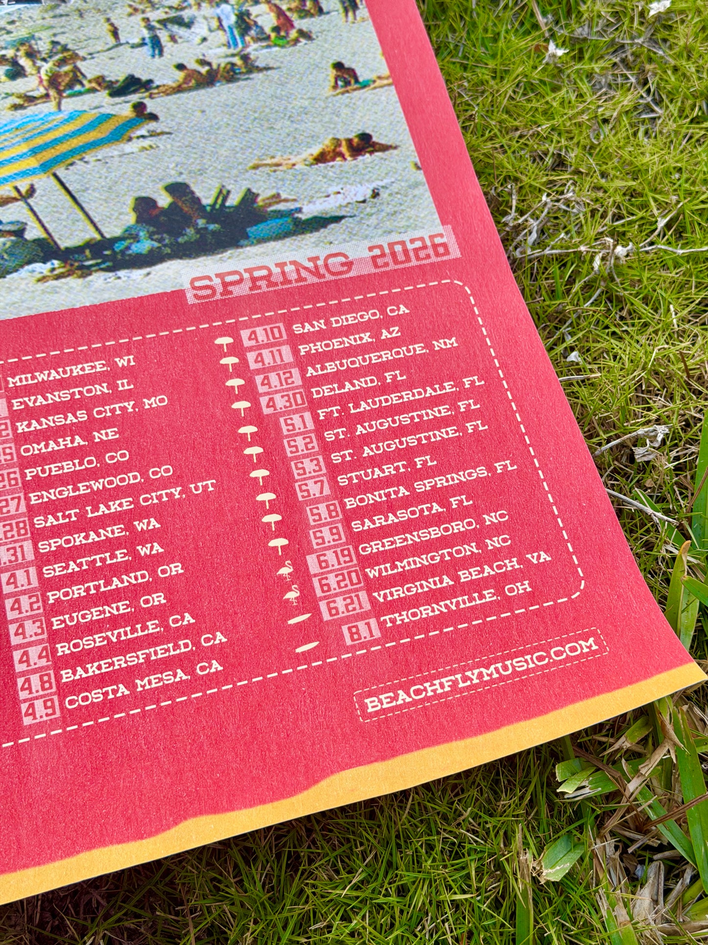 Limited Edition Beach Fly "2026 Flying Tour" Poster - Signed by Whole Band